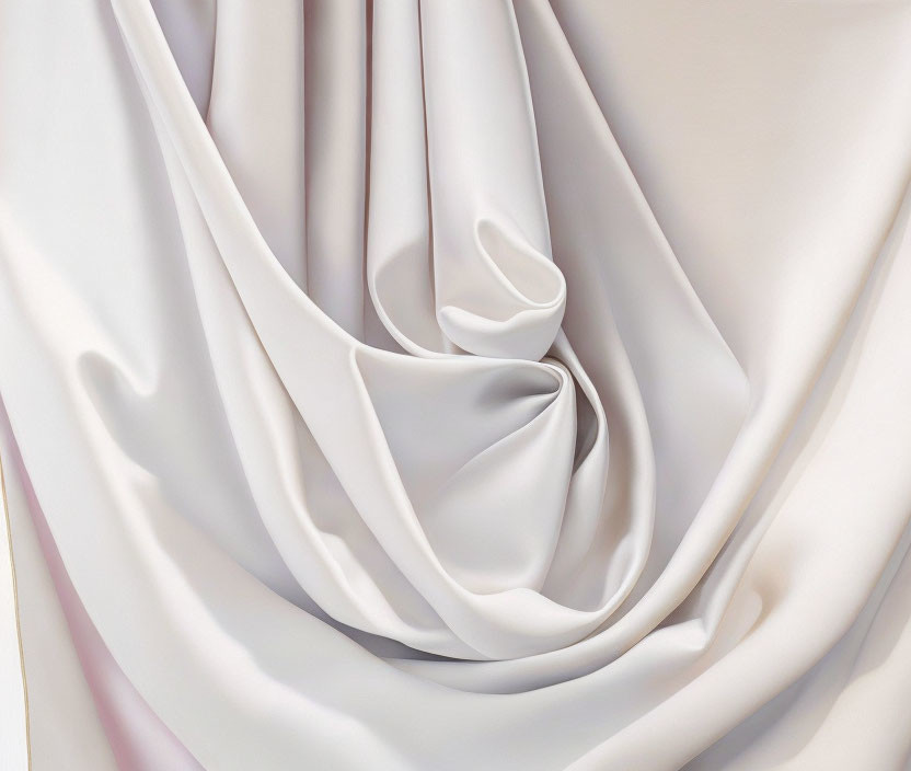 Realistic Painting of Draped White Fabric with Soft Folds