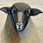 Colorful surreal digital art of sheep with ear tags and tangled strings