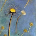 Dandelions Painting: Starry Sky & Seed Dispersal