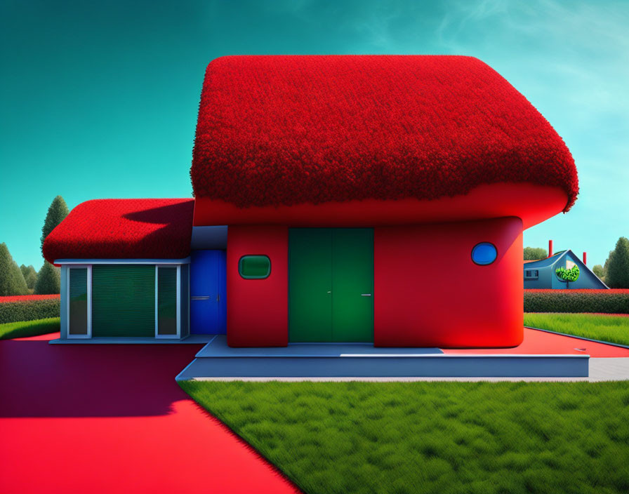 Colorful Whimsical House Digital Artwork