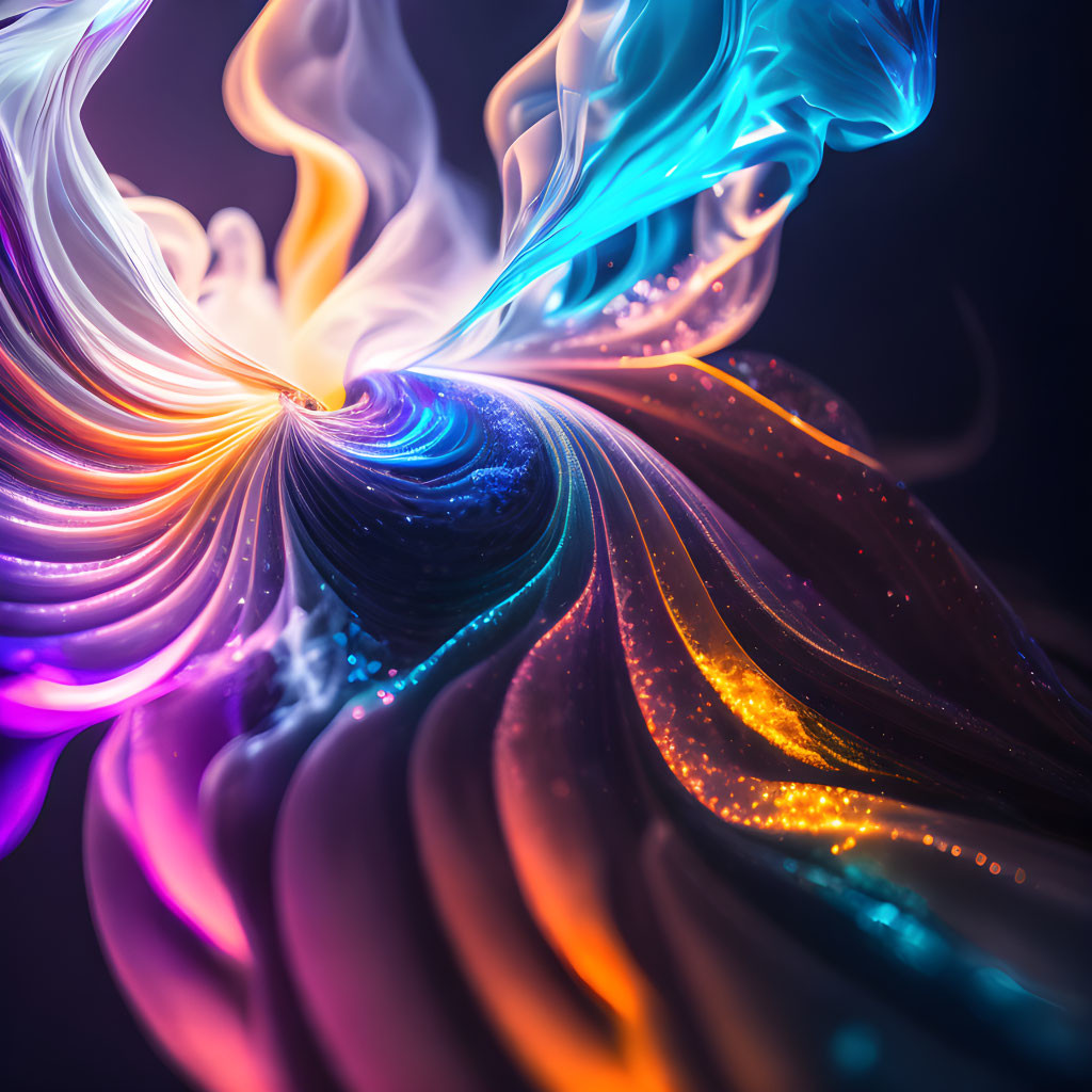 Dynamic Neon Colors Swirl in Cosmic Art Piece