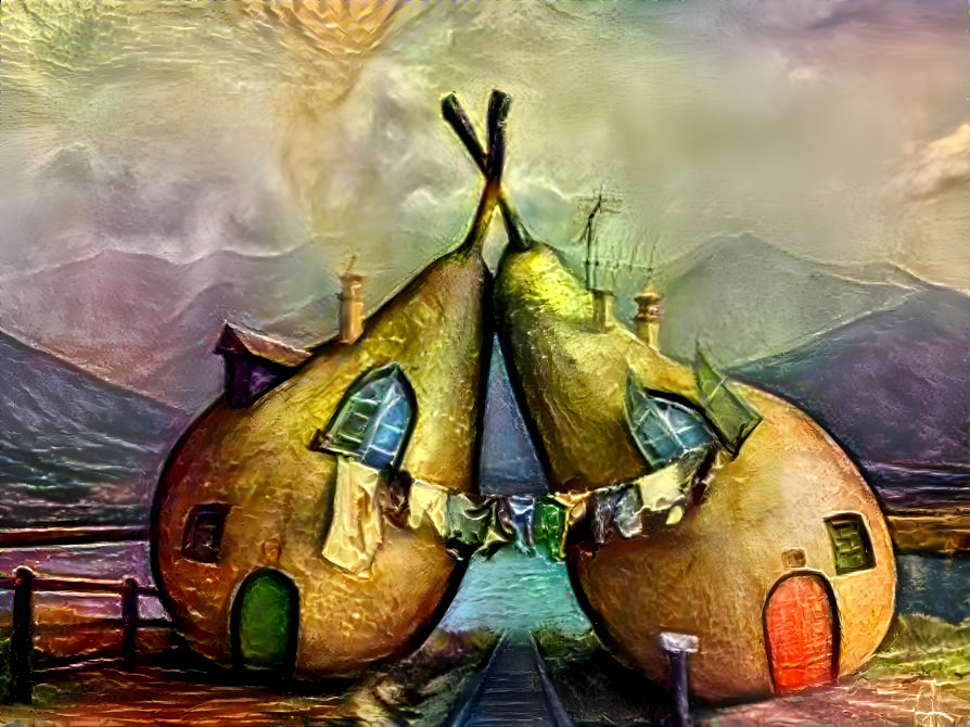 the two loving pear houses