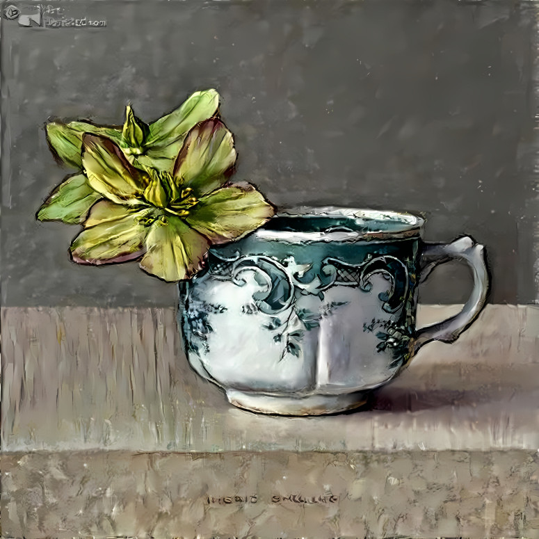 Still life with Green Helleborus