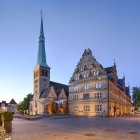 Traditional European Street Scene with Cobblestone Road & Historic Buildings