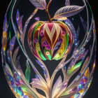 Multicolored Glass Bird Sculpture with Intricate Feather Details