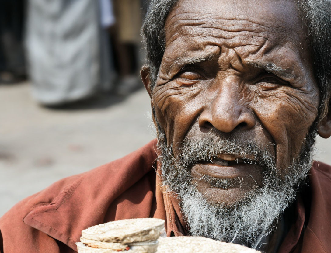 old men selling his products