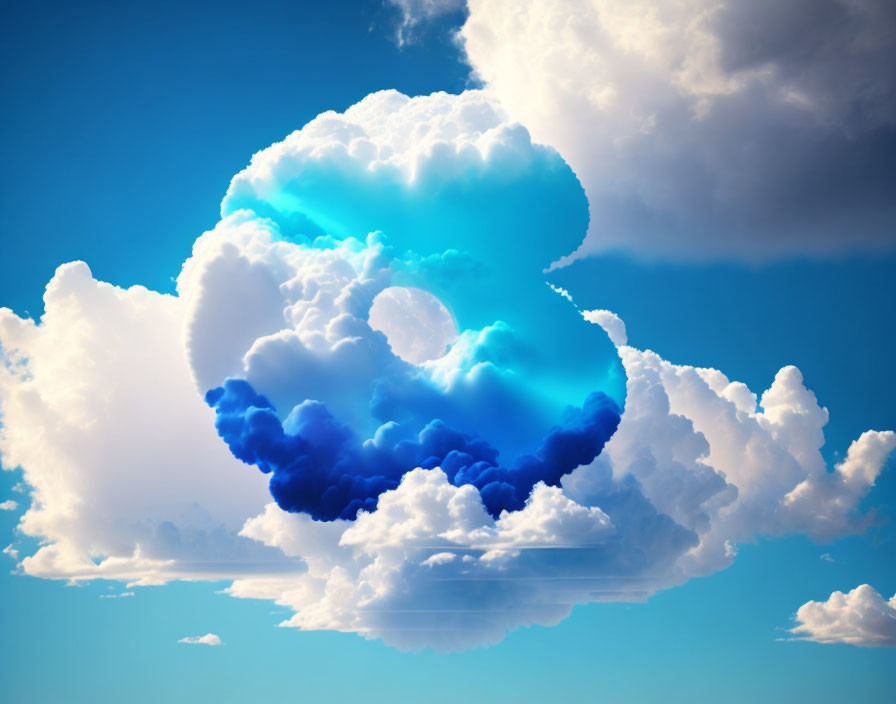 White and Blue Cloud Formation Under Bright Sunlight