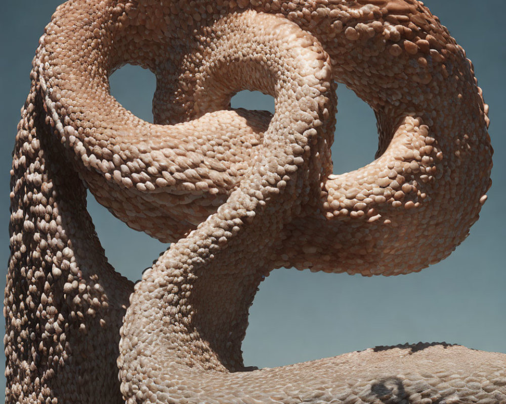 Abstract 3D-rendered image of intertwined textured structure