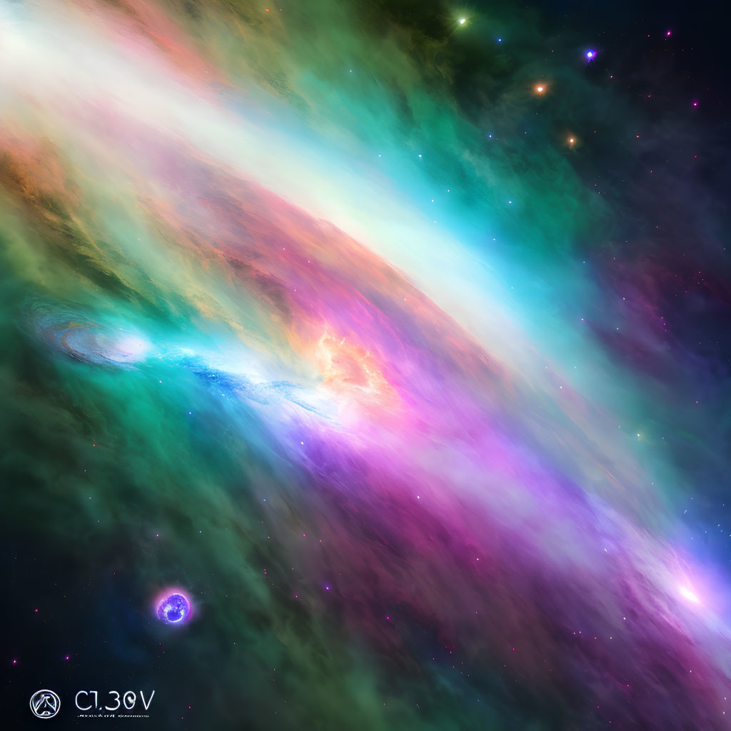 Colorful interstellar clouds and bright star formations in a cosmic scene