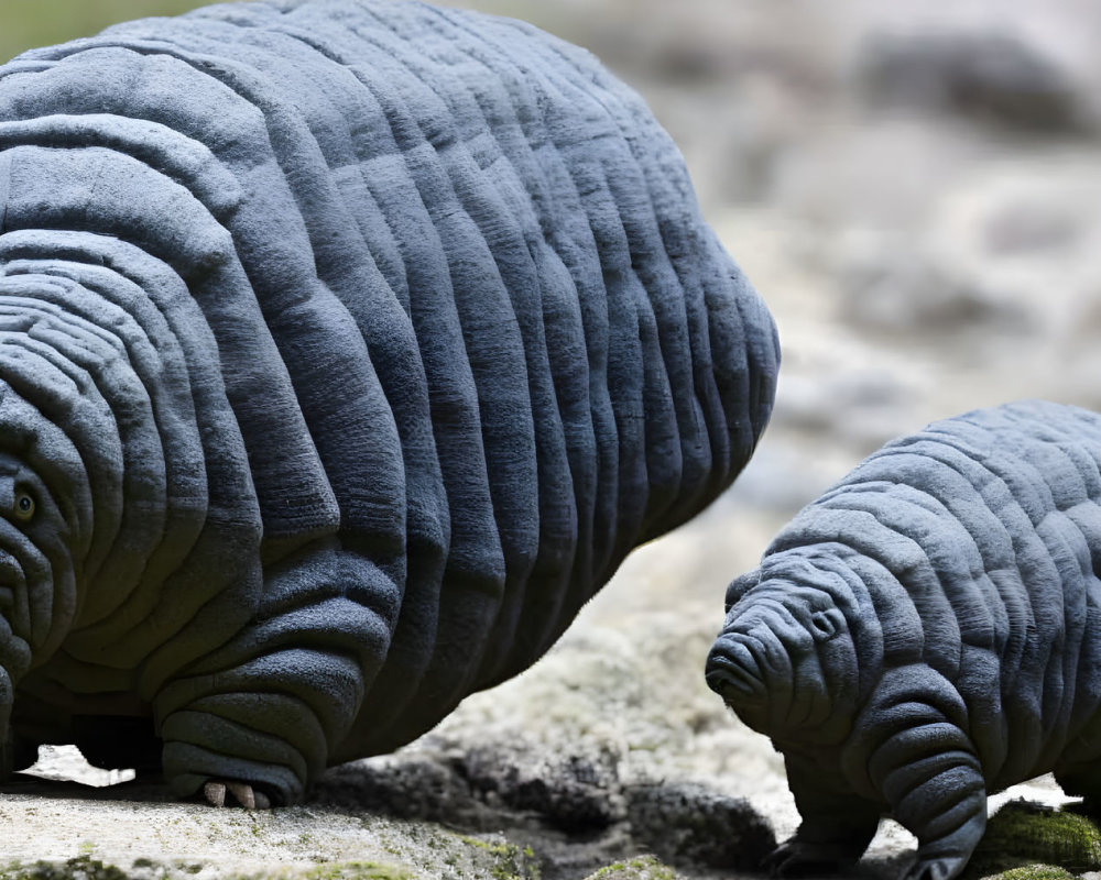 Giant Tardigrades on Moss-Covered Surface