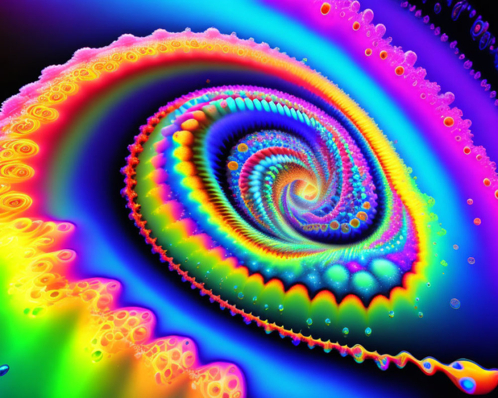 Colorful Psychedelic Fractal with Spiral Pattern and Bright Spectrum