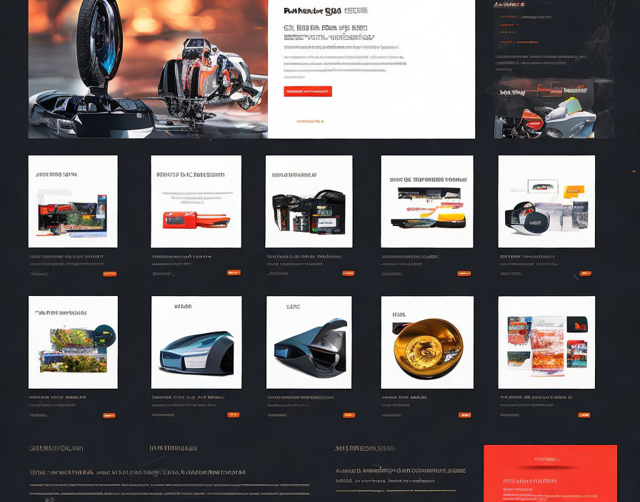 High-Tech Product Images on Website: Red & Black Theme