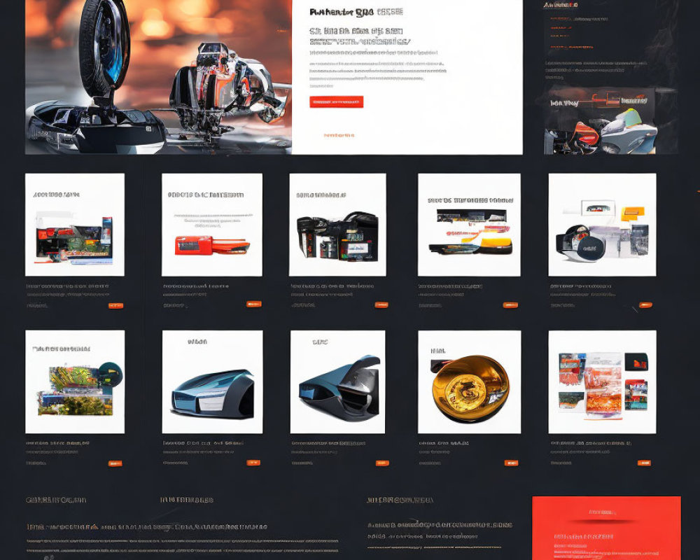 High-Tech Product Images on Website: Red & Black Theme