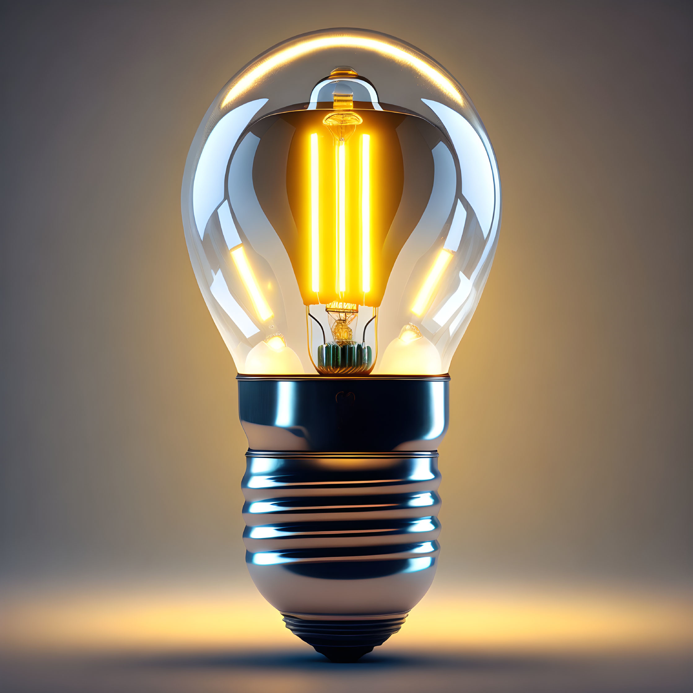 LED Filament Bulb on Gradient Background: Modern Twist on Classic Design