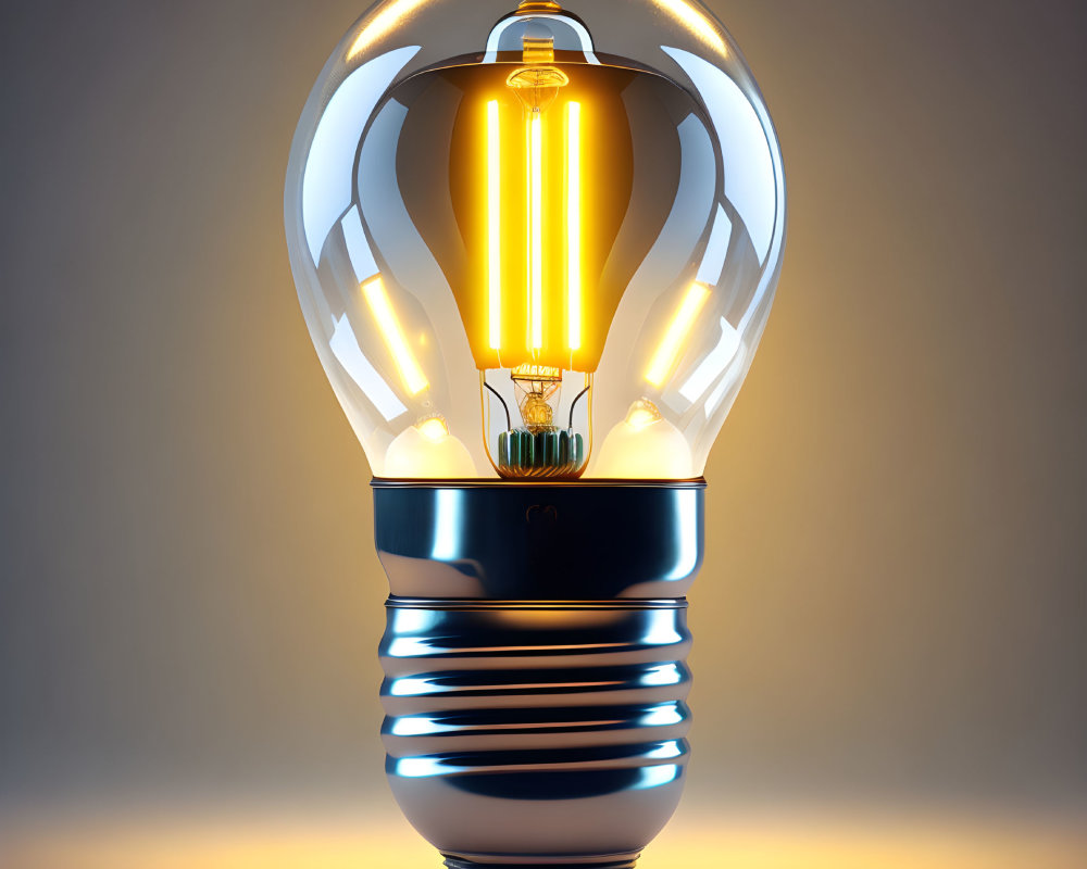 LED Filament Bulb on Gradient Background: Modern Twist on Classic Design