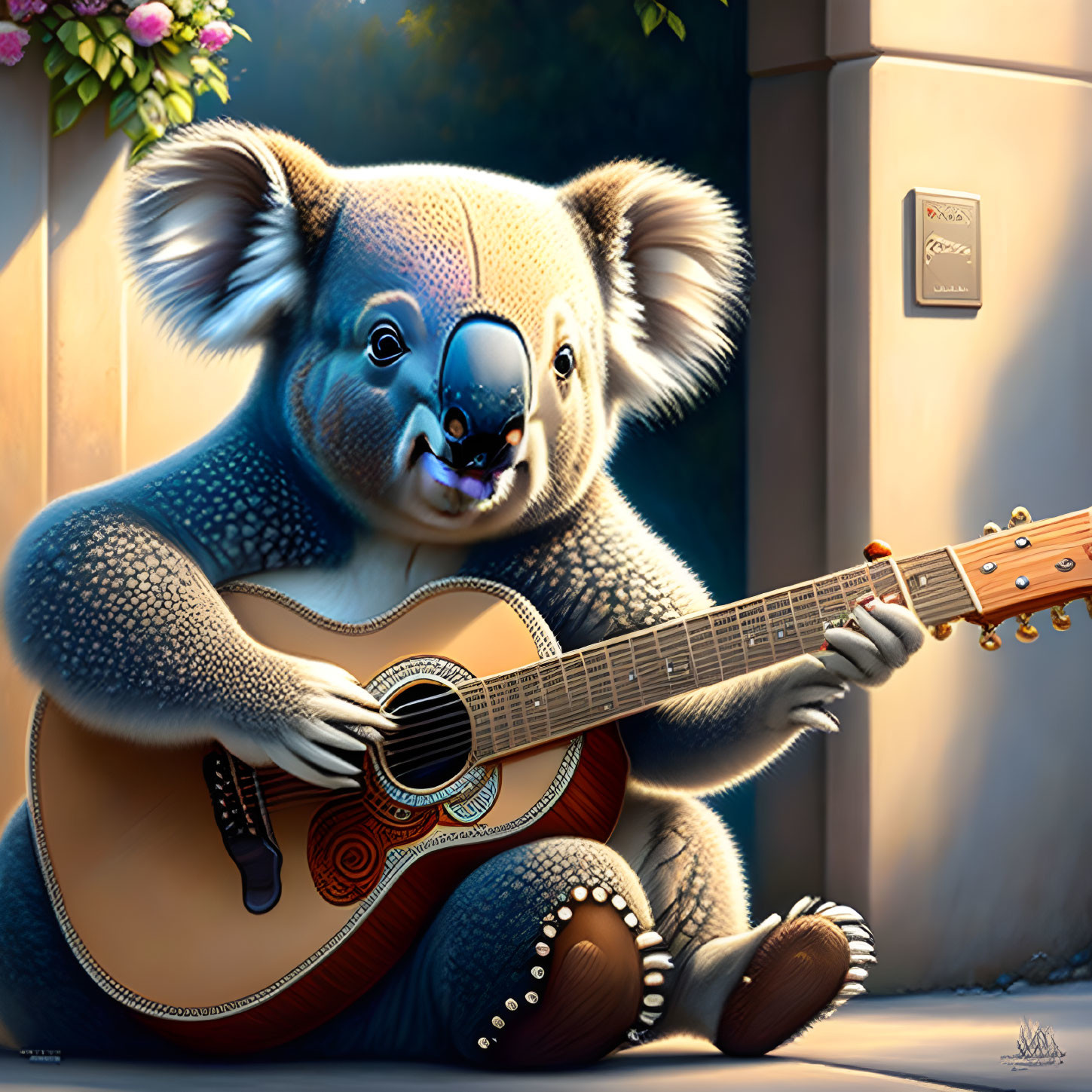 Koala playing guitar 