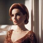 Classic Vintage Portrait of Lady in Glittery Dress