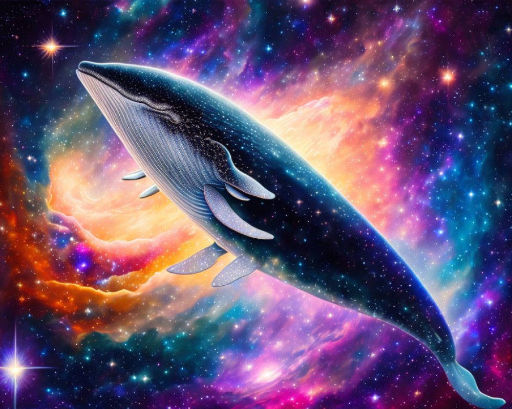 Whale in a Cosmic Scene of Galaxies and Stars