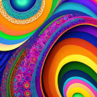 Colorful Abstract Fractal Art with Swirling Patterns