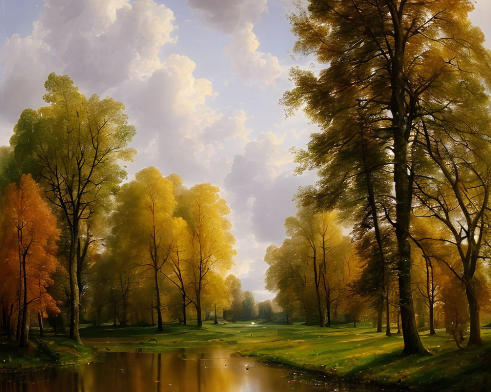 Tranquil Autumn Landscape with River Reflections