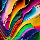 Colorful Abstract Image with Swirling Paint Patterns