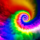 Colorful Rainbow Spiral Pattern on Dark Background