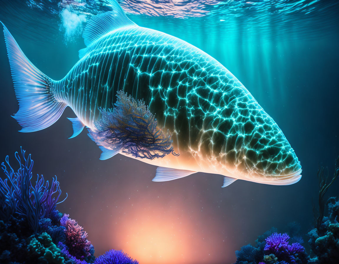 Colorful Fish Swimming Above Vibrant Coral Reef