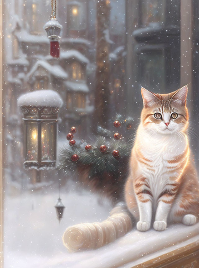 cute cat christmas time