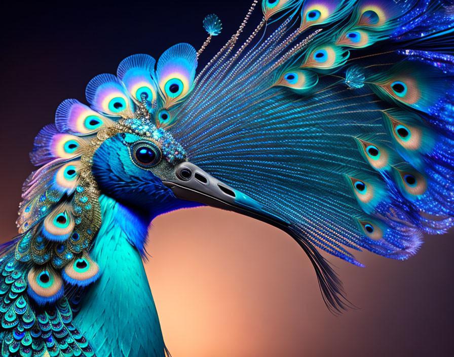 Colorful Peacock Displaying Elaborate Plumage Patterns