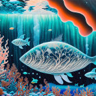 Colorful Underwater Scene with Diverse Marine Life and Intricate Fish