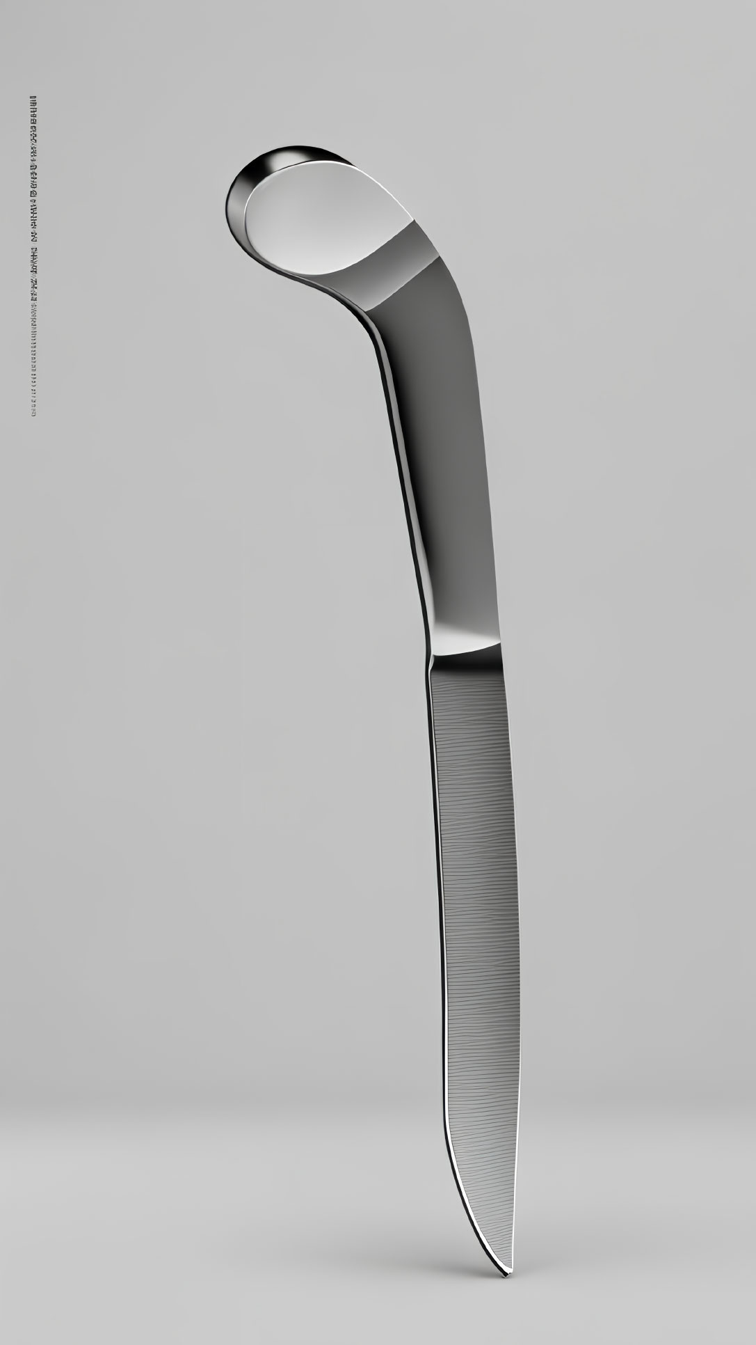 Curved handle modern knife on gray background