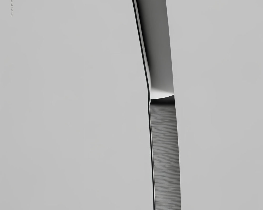 Curved handle modern knife on gray background