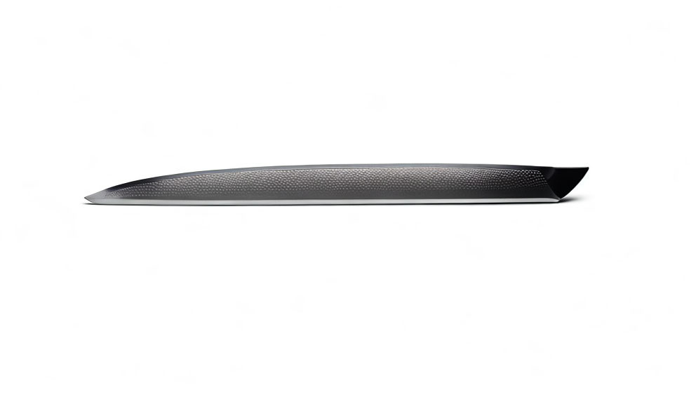 Black Carbon Fiber Car Side Skirt on White Background