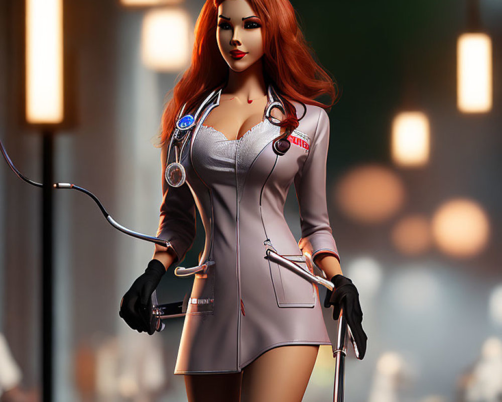 Confident Female Medical Professional 3D Illustration