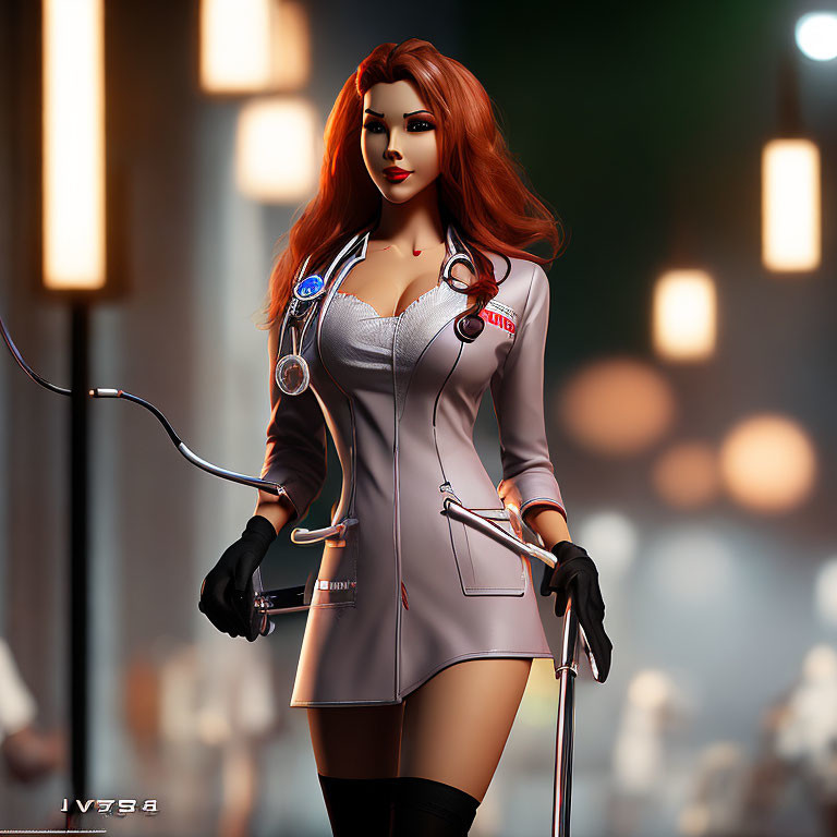 Confident Female Medical Professional 3D Illustration