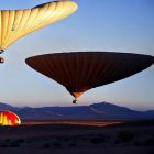 Futuristic spaceport with hovering starship and aircraft in orange sky