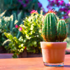 Iced Lime Drink Among Cacti and Clear Sky