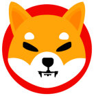 Stylized fox face with flame fur and red & white ring