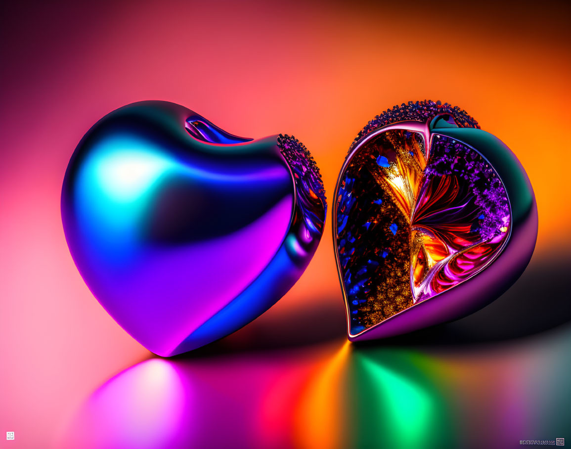 Colorful Heart-shaped Objects on Vibrant Background