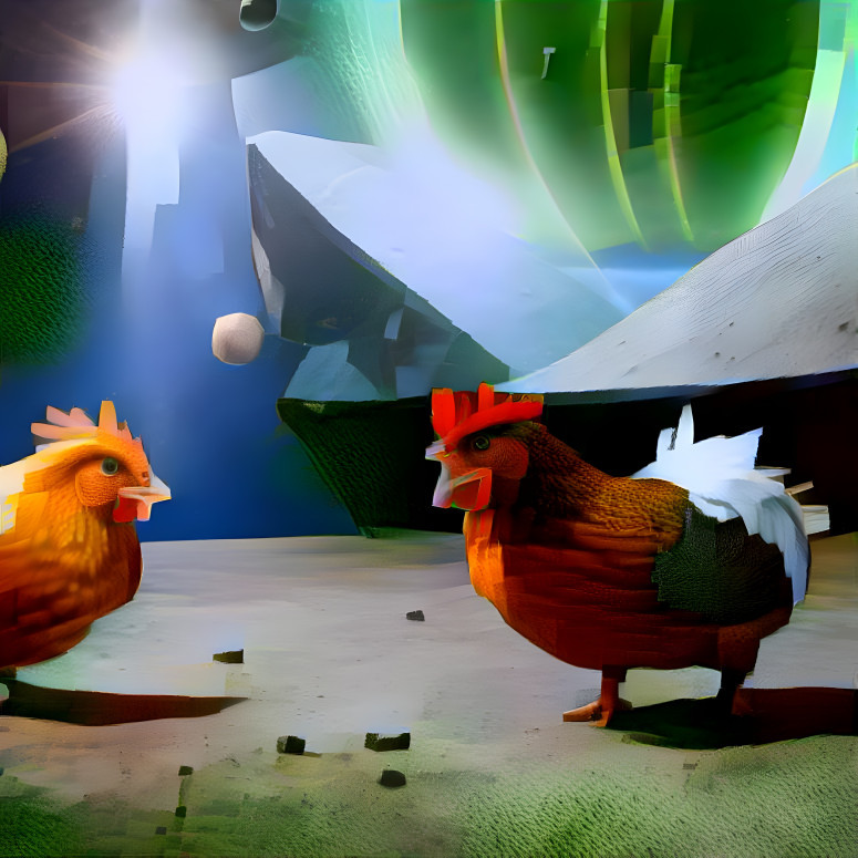 Chickens in space