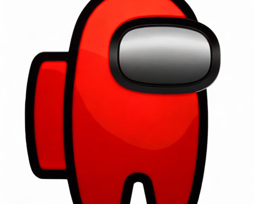 Red Crewmate Character with Visor and Backpack on White Background