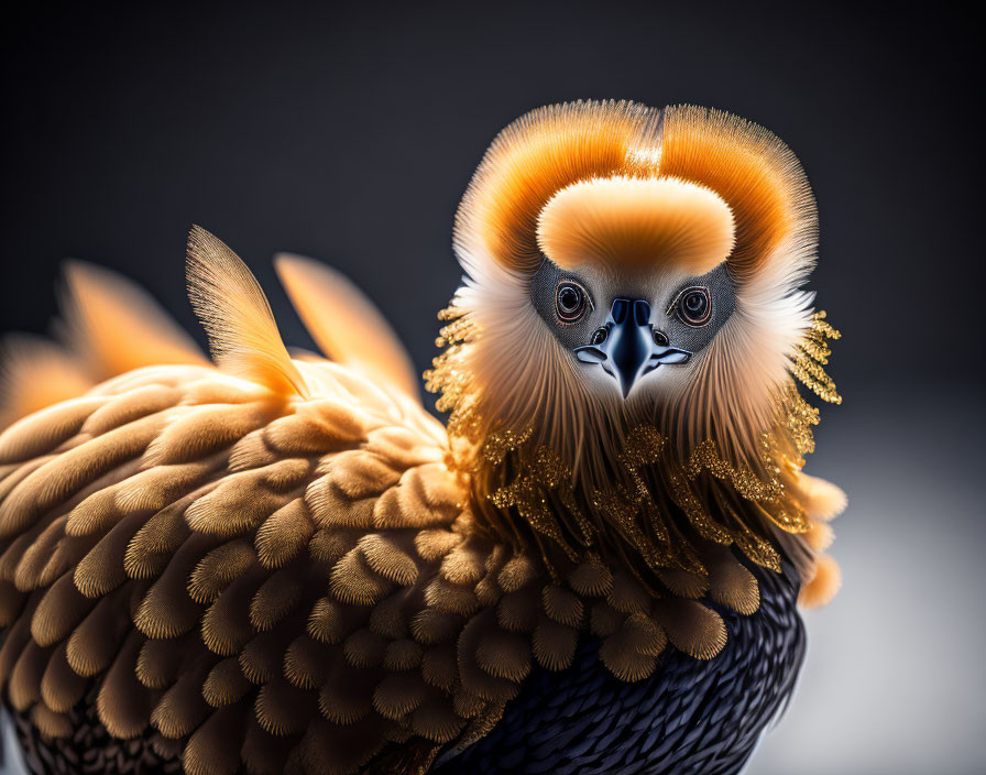 Vibrant King Vulture with Orange and White Feathers