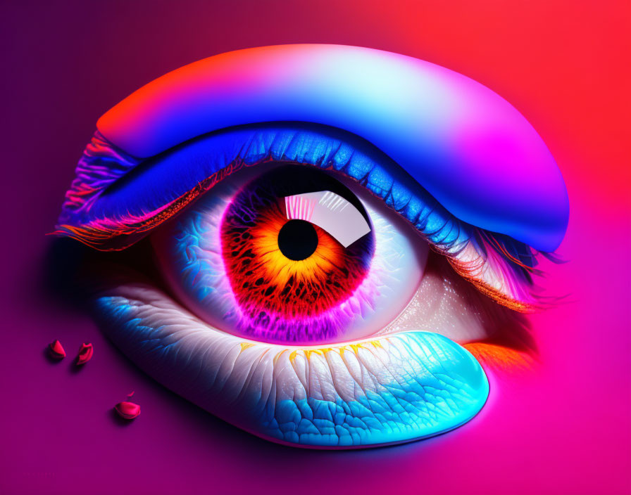 Colorful Human Eye Artwork on Gradient Background