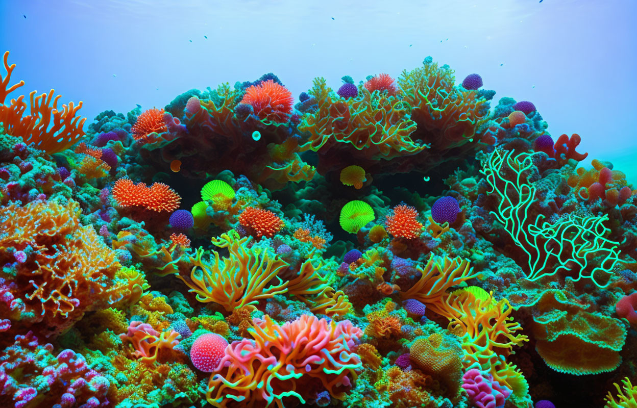 Colorful Coral Reef Teeming with Biodiversity