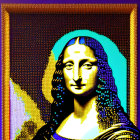 Colorful Pop Art Mona Lisa with Dotted Texture and Halo Effect