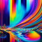 Colorful abstract art with swirling patterns and vibrant hues.