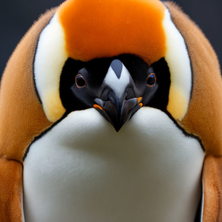 Vivid King Penguin Close-Up with Orange, White, & Black Feathers