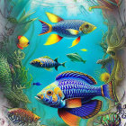 Colorful Fish and Coral in Vibrant Underwater Scene