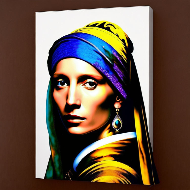 Colorful Modern Interpretation of Girl with a Pearl Earring Canvas Wall Art