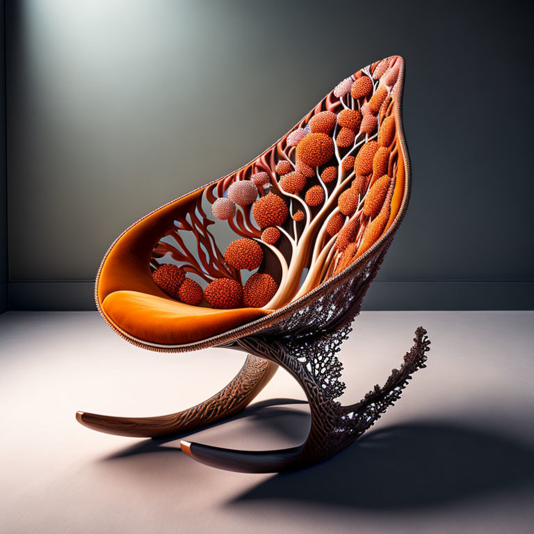 Unique Seed Pod Inspired Chair with Branch-Like Structures